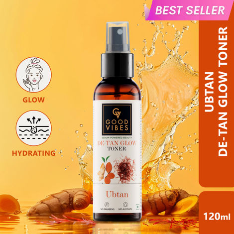 Buy Good Vibes De-Tan Glow Toner Ubtan | Tan free, Brightening, Pigmentation (120 ml)-Purplle