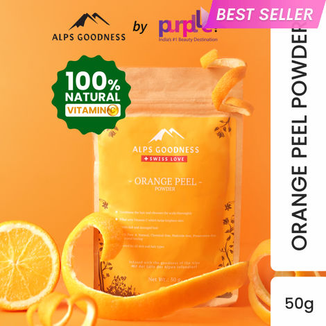 Buy Alps Goodness Powder - Orange Peel (50 g) | 100% Natural Powder | No Chemicals, No Preservatives, No Pesticides | Can be used for Hair Mask and Face Mask | Nourishes hair follicles | Glow Face Pack | Orange Peel Face Pack-Purplle