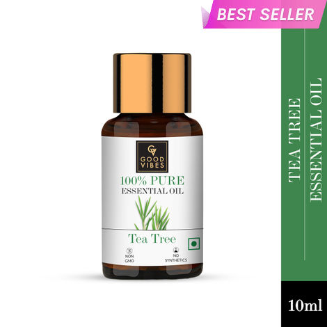 Buy Good Vibes 100% Pure Tea Tree Essential Oil | Anti-Acne, Helps Clears Pimples | No Synthetics, 100% Natural, 100% Vegetarian (10 ml)-Purplle