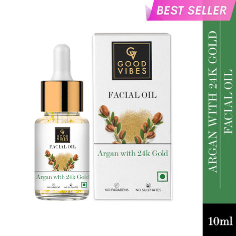 Buy Good Vibes Argan With 24K Gold Facial Oil (10 ml)-Purplle