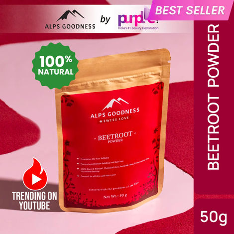 Buy Alps Goodness Powder - Beetroot (50 gm) | 100% Natural Powder | No Chemicals, No Preservatives, No Pesticides | Hair Mask or Face Mask | Nourishes hair follicles | Face Pack for brightening skin | Hair Spa-Purplle
