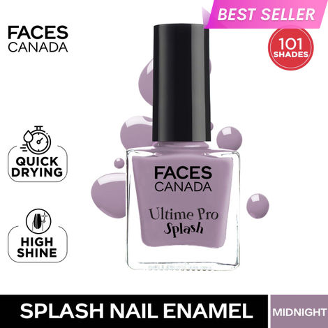 Buy FACES CANADA Ultime Pro Splash Nail Enamel - Midnight 140 (8 ml) | Quick Drying | Glossy Finish | Long Lasting | No Chip Formula | High Shine Nail Polish For Women | No Harmful Chemicals-Purplle