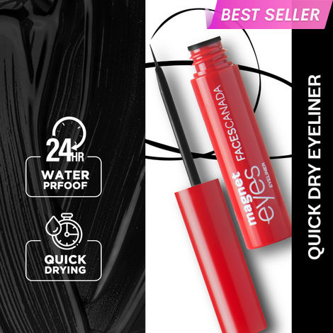 Buy FACES CANADA Magneteyes Eyeliner - Black, 3.5 ml | Intense Color | Quick Drying | 24HR Long Lasting | Fine Tip Precision | Almond Oil Enriched | Waterproof | Smudgeproof-Purplle
