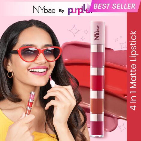 Buy NY Bae 4 In 1 Lip Play Liquid Lipstick | Super Pigmented | Pink & Brown Lipstick | Matte Finish | Travel Kit - Pretty Pleasure (4 ml)-Purplle
