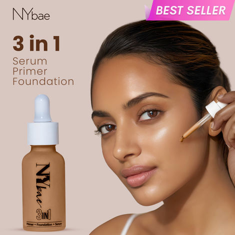 Buy NY Bae 3 IN 1 Serum Foundation - Warm Honey 14 (30 ml) | Infused with Primer | Moisturising I Glowing Korean Skin I Celeb Glow | Dewy Makeup | Evens Skin Tone | Ultra Glow-Purplle