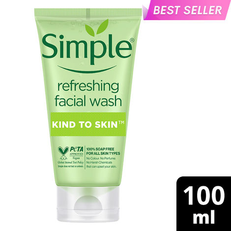 Buy Simple Kind To Skin Refreshing Face Wash (100 ml) | For All Skin Types | No Soap, No Added Perfume, No Harsh Chemicals, No Artificial Color, No Alcohol and No Parabens-Purplle