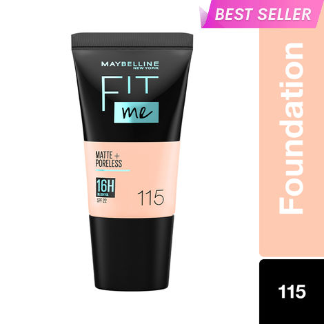 Buy Maybelline New York Fit Me Matte+Poreless Liquid Foundation Tube - Normal To Oily 115 (18 ml)-Purplle