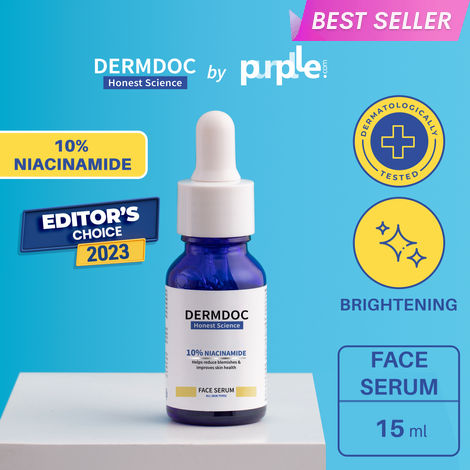 Buy DERMDOC by Purplle 10% Niacinamide Face Serum (15ml) | skin radiance face serum | niacinamide serum | niacinamide for face | niacinamide serum for oily skin | skin brightening serum-Purplle