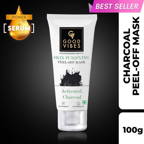 Buy Good Vibes Activated Charcoal Skin Purifying Peel Off Mask | Deep Pore Cleansing, Purifying | No Parabens, No Sulphates, No Mineral Oil, No Animal Testing (100 gm)-Purplle