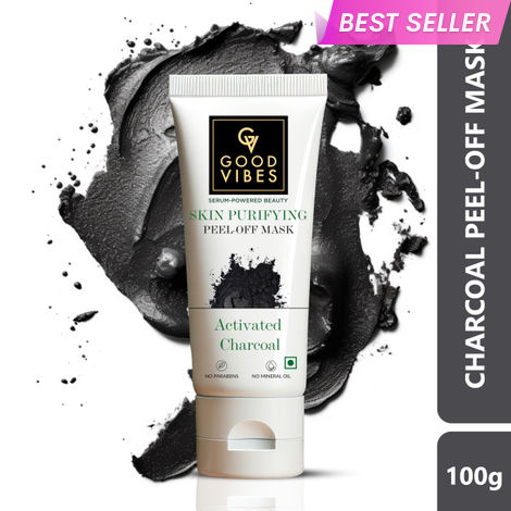 Buy Good Vibes Activated Charcoal Skin Purifying Peel Off Mask | Deep Pore Cleansing, Purifying | No Parabens, No Sulphates, No Mineral Oil, No Animal Testing (100 gm)-Purplle