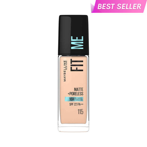Buy Maybelline New York Fit Me Matte+Poreless Liquid Foundation (With Pump & SPF 22), 115 Ivory, 30 ml-Purplle