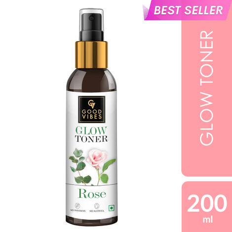 Buy Good Vibes Rose Glow Toner | Lightweight, Brightening| With Honey | No Alcohol, No Sulphates, No Parabens, No Mineral Oil, No Animal Testing (200 ml)-Purplle