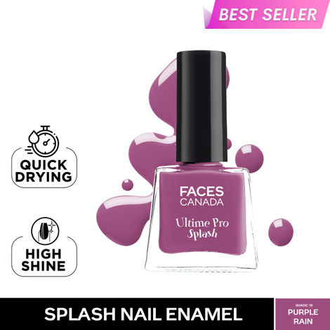 Buy FACES CANADA Ultime Pro Splash Mini Nail Enamel - Purple Rain 19 (5 ml) | Quick Drying | Glossy Finish | Long Lasting | No Chip Formula | High Shine Nail Polish For Women | No Harmful Chemicals-Purplle