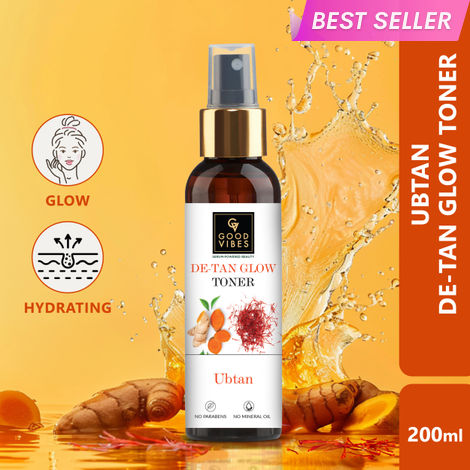Buy Good Vibes De-Tan Glow Toner Ubtan | Tan free, Brightening, Pigmentation (200 ml)-Purplle