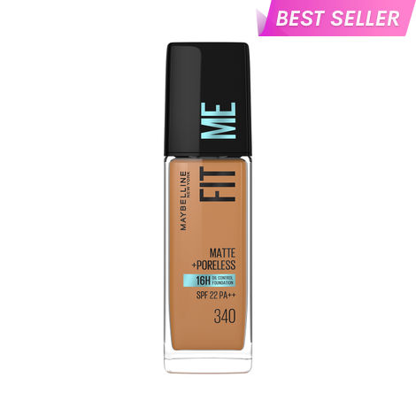 Buy Maybelline New York Fit Me Matte+Poreless Liquid Foundation&nbsp;16H Oil Control&nbsp;- 340 Cappuccino, 30 ml-Purplle