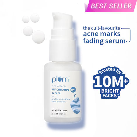 Buy Plum 10% Niacinamide Face Serum with Rice Water for Blemish-Free, Clear & Bright Skin (15 ml)-Purplle