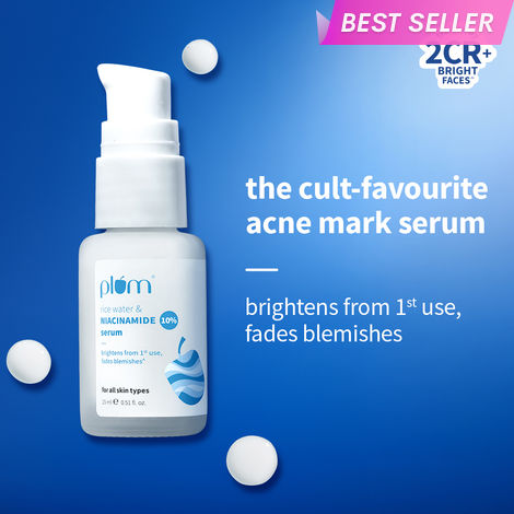Buy Plum 10% Niacinamide Face Serum with Rice Water for Blemish-Free, Clear & Bright Skin (15 ml)-Purplle
