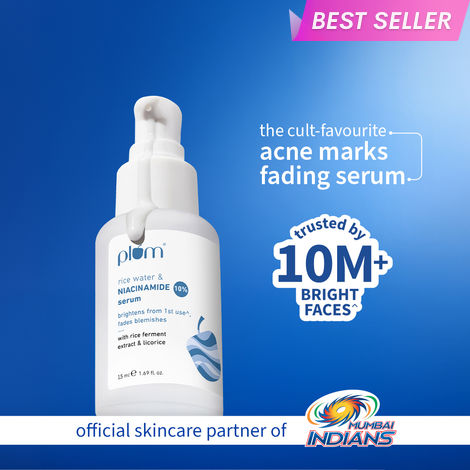 Buy Plum 10% Niacinamide Face Serum with Rice Water for Blemish-Free, Clear & Bright Skin (15 ml)-Purplle