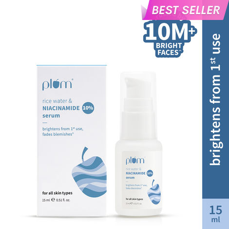 Buy Plum 10% Niacinamide Face Serum with Rice Water for Blemish-Free, Clear & Bright Skin (15 ml)-Purplle