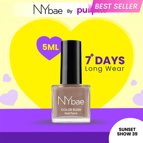 Buy NY Bae Color Rush Nail Paint - Sunset Show 39 (5 ml) | Chip Resistant | Long Lasting | Quick Dry | Gel Nail Polish-Purplle