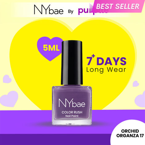 Buy NY Bae Color Rush Nail Paint - Orchid Organza 17 (5 ml) | Chip Resistant | Long Lasting | Quick Dry | Gel Nail Polish-Purplle
