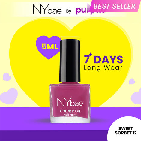 Buy NY Bae Color Rush Nail Paint - Sweet Sorbet 12 (5 ml) | Chip Resistant | Long Lasting | Quick Dry | Gel Nail Polish-Purplle