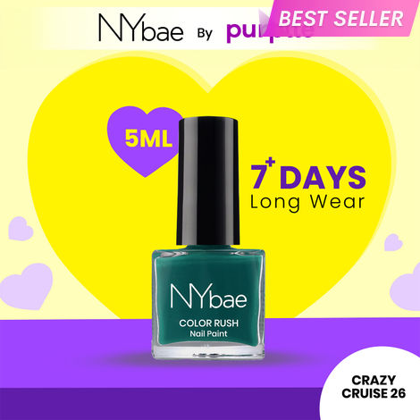 Buy NY Bae Color Rush Nail Paint - Crazy Cruise 26 (5 ml) | Chip Resistant | Long Lasting | Quick Dry | Gel Nail Polish-Purplle