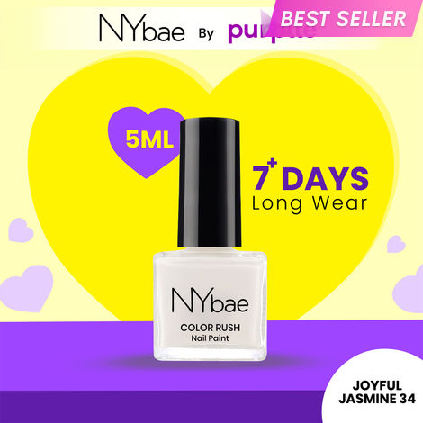 Buy NY Bae Color Rush Nail Paint - Joyful Jasmine 34 (5 ml) | Chip Resistant | Long Lasting | Quick Dry | Gel Nail Polish-Purplle