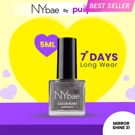 Buy NY Bae Color Rush Nail Paint - Mirror Shine 31 (5 ml) | Chip Resistant | Long Lasting | Quick Dry | Gel Nail Polish-Purplle