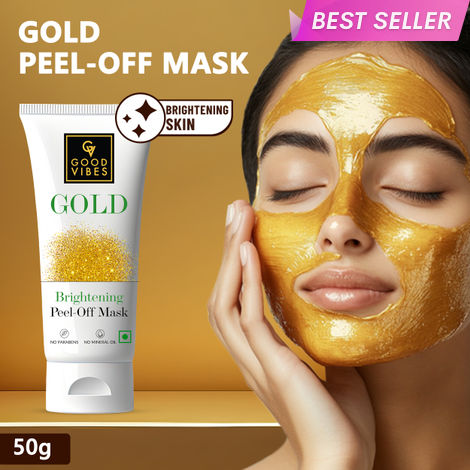 Buy Good Vibes Gold Brightening Peel Off Mask | Anti-Bacterial, Removes Acne| No Parabens, No Sulphates, No Mineral Oil, No Animal Testing (50 g)-Purplle