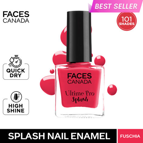 Buy FACES CANADA Ultime Pro Splash Nail Enamel - Fushcia 131 (8 ml) | Quick Drying | Glossy Finish | Long Lasting | No Chip Formula | High Shine Nail Polish For Women | No Harmful Chemicals-Purplle