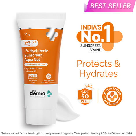 Buy The Derma Co. 1% Hyaluronic Sunscreen Aqua Gel with SPF 50 & PA++++ - 30 gm-Purplle