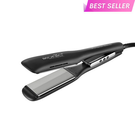Buy IKONIC PROFESSIONAL Hair Straigtner - Pro Titanium Shine 2.0| Black | Titanium | Corded Electric | Hair Type - All | Heating Temperature - Up To 360 Degrees Celsius - 1 Pc-Purplle