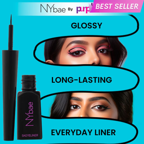 Buy NY Bae Skeyeliner | Black Eyeliner | Glossy Finish | Long Lasting | Everyday Use | Quick Dry | Eye Makeup - Black (5g)-Purplle