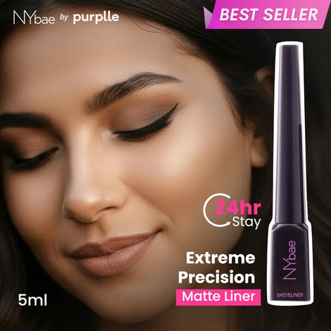 Buy NY Bae Skeyeliner - Matte (5 ml) | Liquid Black Eyeliner | Intense Pigment | Long Lasting | Smudgeproof | Precise Application | Beginner Friendly-Purplle