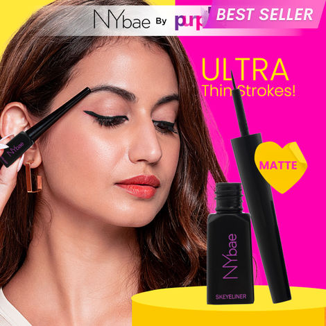 Buy NY Bae Skeyeliner | Black Eyeliner | Matte Finish | Long Lasting | Everyday Use | Quick Dry | Eye Makeup - Black (5ml)-Purplle