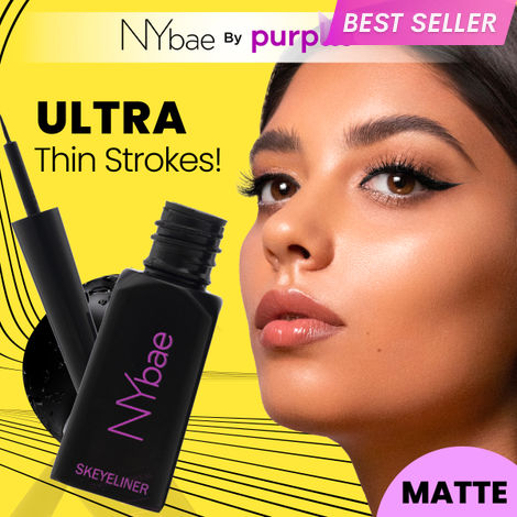 Buy NY Bae Skeyeliner - Matte (5 ml) | Liquid Black Eyeliner | Intense Pigment | Long Lasting | Smudgeproof | Precise Application | Beginner Friendly-Purplle