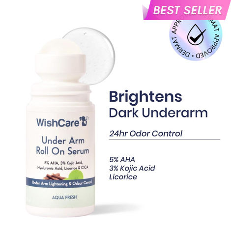 Buy WishCare Aqua Fresh Under Arm Roll On Serum|Reduces Pigmentation,Brightens Skin & Prevents Body Odour|Dermat Approved|AHA, Kojic Acid & Hyaluronic Acid|Long Lasting Aqua Fragrance |50 ml-Purplle