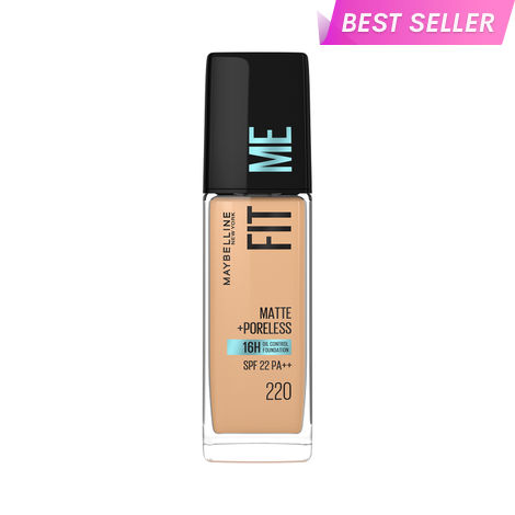 Buy Maybelline New York Fit Me Matte+Poreless Liquid Foundation 16H Oil Control&nbsp; - 220 Natural Beige, 30 ml-Purplle