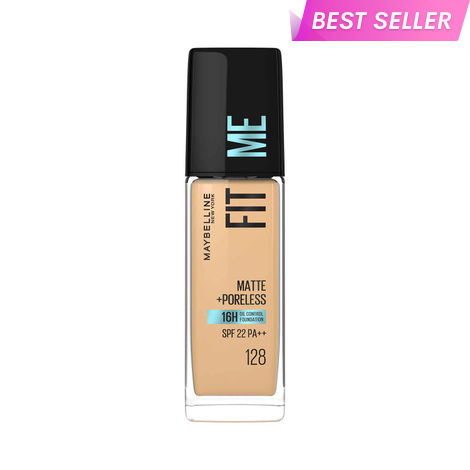 Buy Maybelline New York Fit Me Matte+Poreless Liquid Foundation 16H Oil Control  - 128 Warm Nude, 30 ml-Purplle