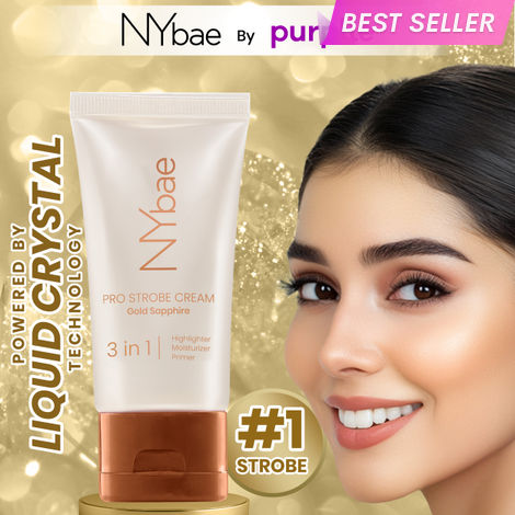 Buy NY Bae PRO Strobe Cream - Gold Sapphire (30 gm) | Primer + Highlighter + Moisturizer | Dewy Makeup | Glowing Korean Skin | Value Pack | Best Suited For Normal To Dry Skin-Purplle