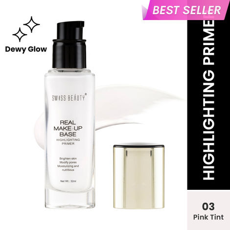 Buy Swiss Beauty Real Makeup Base Highlighting Primer 3 Pink Tint (32 ml)-Purplle