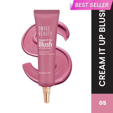 Buy Swiss Beauty Cream It Up Blusher With Shea Butter | Highly Pigmented | Long-lasting | Buildable & Blendable | All Skin Types|5|Cheek-o-Pink-Purplle