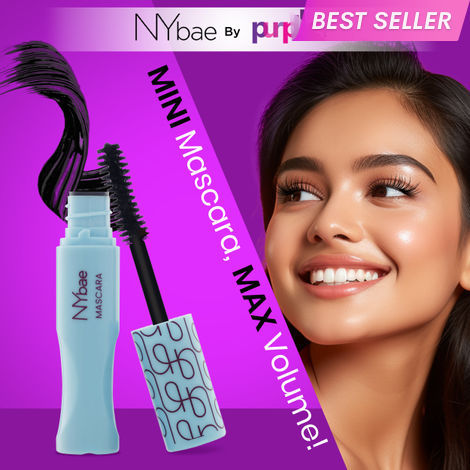 Buy NY Bae Long Lash Mascara - Intense Black (5ml) | Mini Mascara | Volume + Length + Curl Effect | Thick Eyelashes | Smudgeproof | Dries Quickly | Eye Makeup | Travel Pack-Purplle
