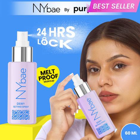 Buy NY Bae Dewy Setting Spray (60 ml) | Glowing Skin | Dewy Makeup Fixer | Long Lasting Makeup | Crease-Free | Hydrating Face Mist | Hyaluronic Acid | Normal To Dry Skin-Purplle