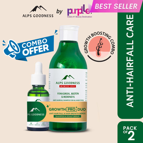 Buy Alps Goodness Growth Pro+ Duo I Hair Growth Heros I Shampoo & Scalp Serum Combo I Anti Hairfall Kit For Men & Women Combo of 2-Purplle