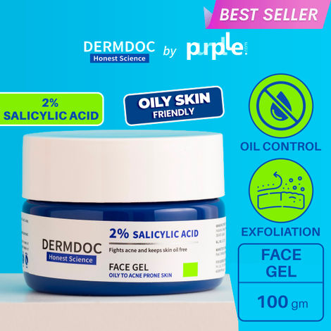 Buy DermDoc by Purplle 2% Salicylic Acid Anti Acne Face Gel (100 g) | salicylic acid gel | cleansing salicylic acid | face gel cream | face gel for oily skin-Purplle