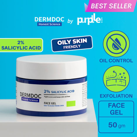 Buy DermDoc by Purplle 2% Salicylic Acid Anti Acne Face Gel (50 g) | salicylic acid gel | cleansing salicylic acid | face gel cream | face gel for oily skin-Purplle