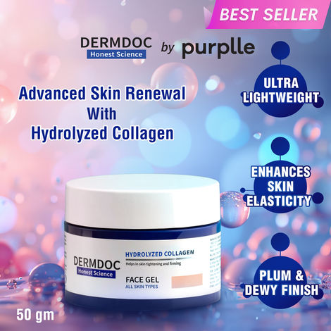 Buy DERMDOC by Purplle Hydrolyzed Collagen Skin Tightening Face Gel (50 gm) | Face Gel Moisturizer | Face Gel for Oily Skin | Face Gel for Glowing Skin | Anti-Aging & Skin Firming | Collagen for Face | Improves Skin Elasticity-Purplle
