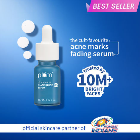 Buy Plum 10% Niacinamide Face Serum | with Rice Water & Squalane| Brightens Skin | Clears Blemishes | Suits All Skin Types | Fragrance-Free | 10 ml-Purplle